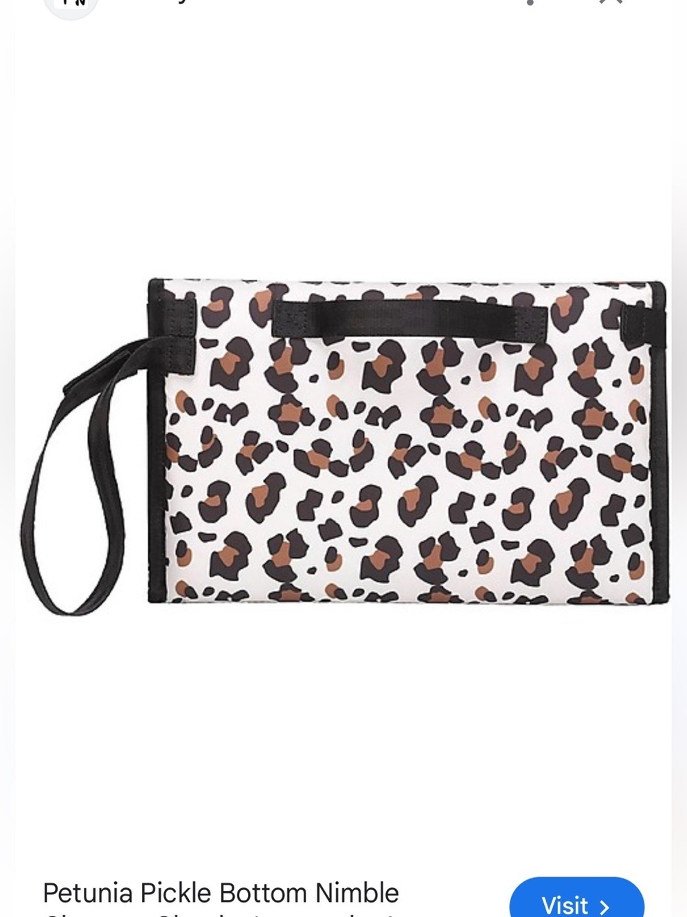 Petunia Pickle Bottom Leopard Print Clutch- portable diaper changing station